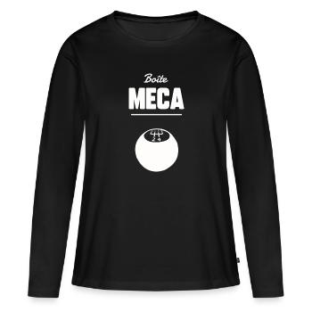 Boîte meca - T-shirt manches longues Premium bio Femme - noir - Devant - Julia (174cm)