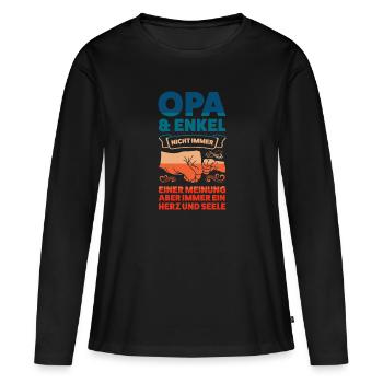 Opa & Enkel Familie Enkel Geschenk - Frauen Premium Bio Langarmshirt - Schwarz - Vorne - Julia (174cm)