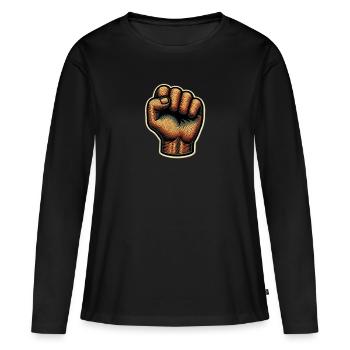 Faust - Frauen Premium Bio Langarmshirt - Schwarz - Vorne - Julia (174cm)