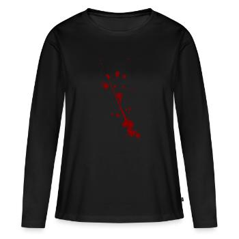 éclaboussures d'éclaboussures de sang Halloween - T-shirt manches longues Premium bio Femme - noir - Devant - Julia (174cm)