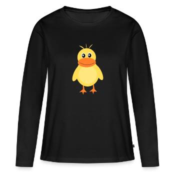 Kawaii Chibi Kawaii Duck Kawaii Manga - T-shirt manches longues Premium bio Femme - noir - Devant - Julia (174cm)