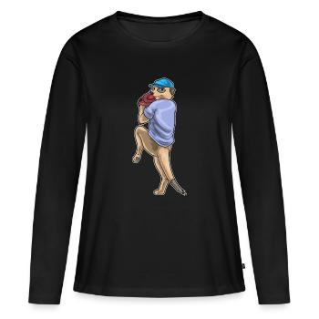 Meerkat Baseball Gant de baseball - T-shirt manches longues Premium bio Femme - noir - Devant - Julia (174cm)