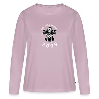 16ème anniversaire Je tourne à plein régime depuis 04/2009 - T-shirt manches longues Premium bio Femme - rose poudré - Devant - Julia (174cm)