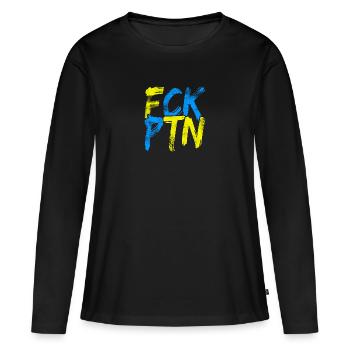 Ukraine - Frauen Premium Bio Langarmshirt - Schwarz - Vorne - Julia (174cm)