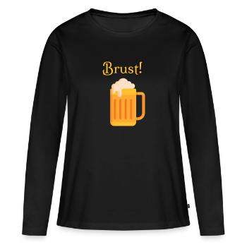 Bier Brust! - Frauen Premium Bio Langarmshirt - Schwarz - Vorne - Julia (174cm)