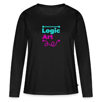 Logique VS art - T-shirt manches longues Premium bio Femme - noir - Devant - Julia (174cm)