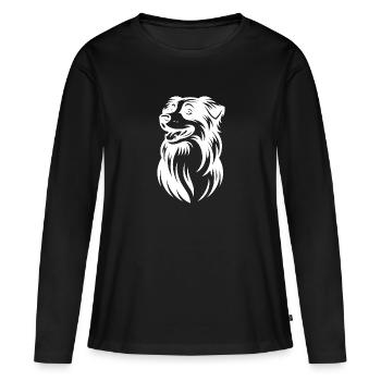 Berger australien Portrait de chien flou - T-shirt manches longues Premium bio Femme - noir - Devant - Julia (174cm)