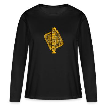 Marinsu - T-shirt manches longues Premium bio Femme - noir - Devant - Julia (174cm)