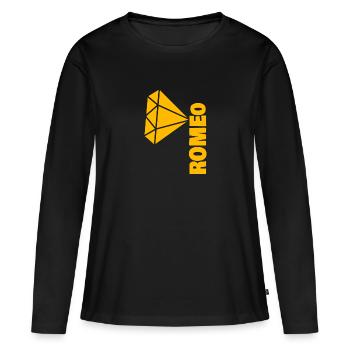 Noble Roméo - T-shirt manches longues Premium bio Femme - noir - Devant - Julia (174cm)