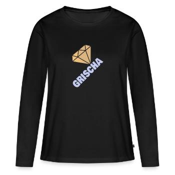 Grischa - Frauen Premium Bio Langarmshirt - Schwarz - Vorne - Julia (174cm)