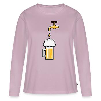 Robinet de chope à bière (Chope à bière Chope à bière / 3C) - T-shirt manches longues Premium bio Femme - rose poudré - Devant - Julia (174cm)