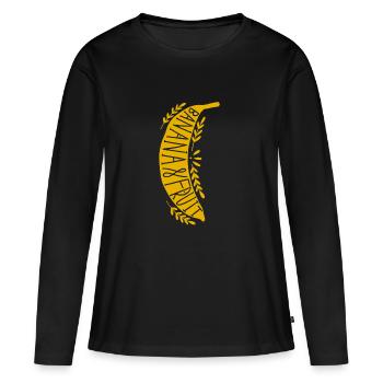 banane - T-shirt manches longues Premium bio Femme - noir - Devant - Julia (174cm)