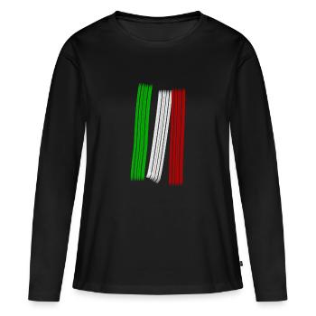 Drapeau national italien de couleurs drapeau créatif - T-shirt manches longues Premium bio Femme - noir - Devant - Julia (174cm)
