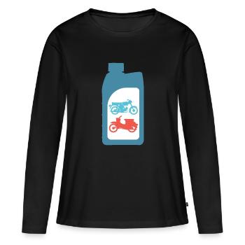 Conception à deux temps de mélange d'essence Simson DDR Schwalbe S51 - T-shirt manches longues Premium bio Femme - noir - Devant - Julia (174cm)