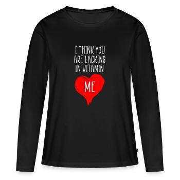 vitamin me citation drôle - T-shirt manches longues Premium bio Femme - noir - Devant - Julia (174cm)