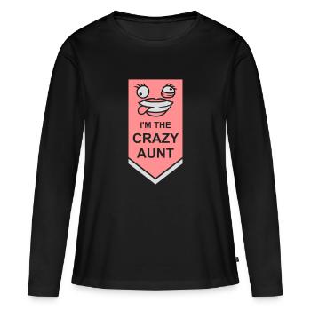 à The Crazy Aunt - T-shirt manches longues Premium bio Femme - noir - Devant - Julia (174cm)