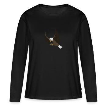 Attaquante de l’aigle à tête blanche - T-shirt manches longues Premium bio Femme - noir - Devant - Julia (174cm)