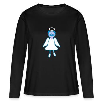 Ange gardien - T-shirt manches longues Premium bio Femme - noir - Devant - Julia (174cm)