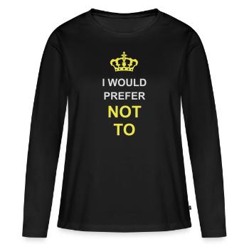 Je préfère ne pas - T-shirt manches longues Premium bio Femme - noir - Devant - Julia (174cm)