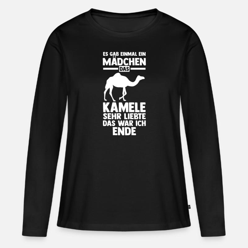 Kamel - Frauen Premium Bio Langarmshirt - Schwarz