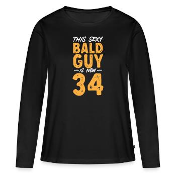 Bald Head Baldness Beard Bald Head - Women's Premium Organic Long Sleeve Shirt - black - Front - Julia (174cm)