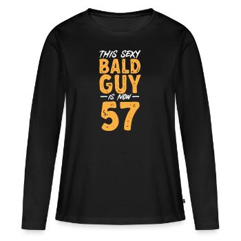 Bald Head Baldness Beard Bald Head - Women's Premium Organic Long Sleeve Shirt - black - Front - Julia (174cm)