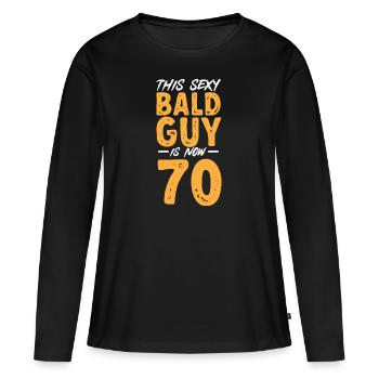 Bald Head Baldness Beard Bald Head - Women's Premium Organic Long Sleeve Shirt - black - Front - Julia (174cm)