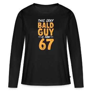 Bald Head Baldness Beard Bald Head - Women's Premium Organic Long Sleeve Shirt - black - Front - Julia (174cm)