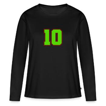 Number 10 football - Women's Premium Organic Long Sleeve Shirt - black - Front - Julia (174cm)