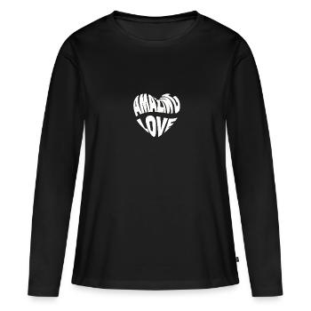L’amour est incroyable - T-shirt manches longues Premium bio Femme - noir - Devant - Julia (174cm)