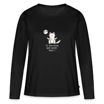 Doigts du doigt jusqu’à la lune - T-shirt manches longues Premium bio Femme - noir - Devant - Julia (174cm)