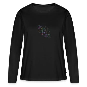 Neon Hearts, Hearts, Glowing Hearts, Heart - Women's Premium Organic Long Sleeve Shirt - black - Front - Julia (174cm)