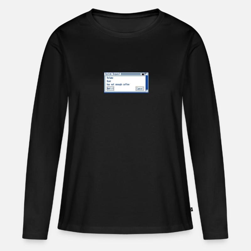 Kaffee Checkbox System Request - Frauen Premium Bio Langarmshirt - Schwarz