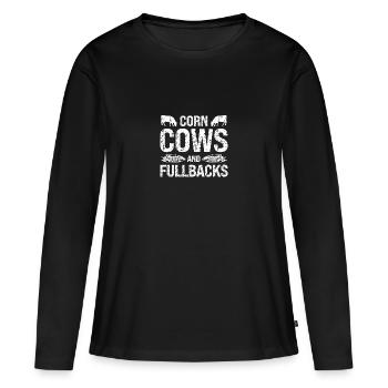 Maiskühe und Vollblüter - Frauen Premium Bio Langarmshirt - Schwarz - Vorne - Julia (174cm)