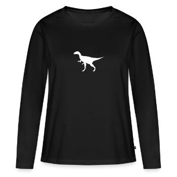 Dino - Frauen Premium Bio Langarmshirt - Schwarz - Vorne - Julia (174cm)