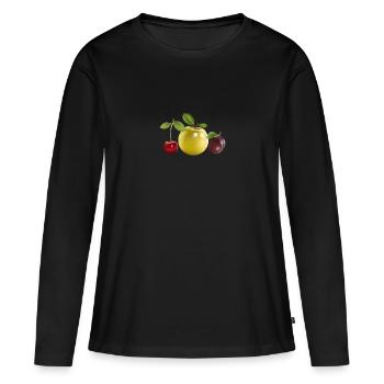 fruit - T-shirt manches longues Premium bio Femme - noir - Devant - Julia (174cm)
