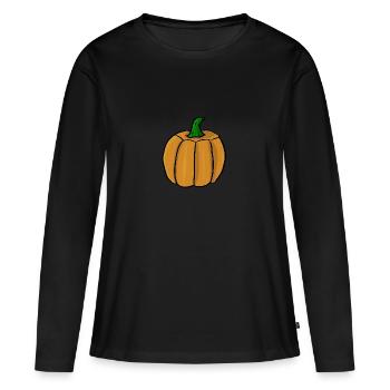 Citrouille - T-shirt manches longues Premium bio Femme - noir - Devant - Julia (174cm)