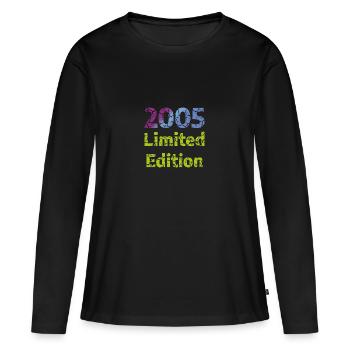 Édition limitée 2005 - T-shirt manches longues Premium bio Femme - noir - Devant - Julia (174cm)