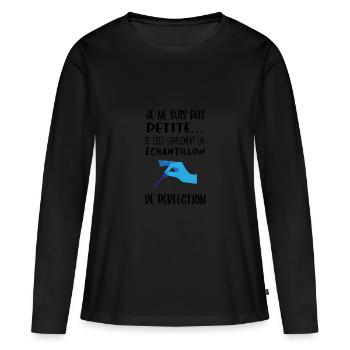 Petit échantillon de perfection - T-shirt manches longues Premium bio Femme - noir - Devant - Julia (174cm)
