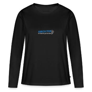 Farmer Farmer - Women's Premium Organic Long Sleeve Shirt - black - Front - Julia (174cm)