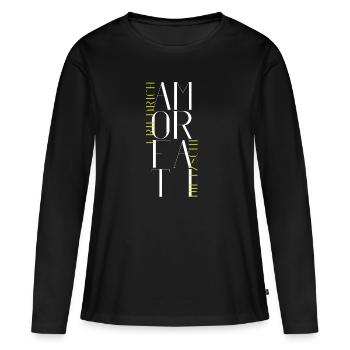 Cupid Fati - Aimez votre destin - Nietzsche - T-shirt manches longues Premium bio Femme - noir - Devant - Julia (174cm)