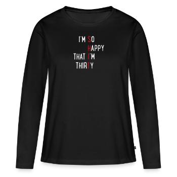 30 - Women's Premium Organic Long Sleeve Shirt - black - Front - Julia (174cm)