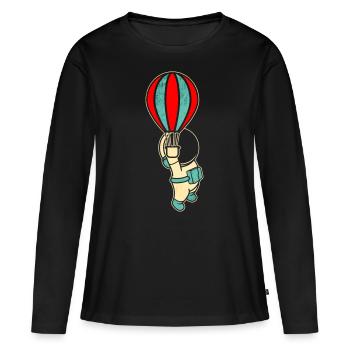 Astronaute Astronaute Montgolfière Astronaute - T-shirt manches longues Premium bio Femme - noir - Devant - Julia (174cm)