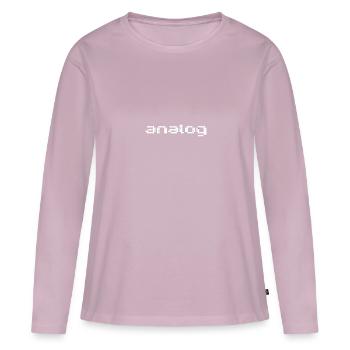 analogique 2 blanc - T-shirt manches longues Premium bio Femme - rose poudré - Devant - Julia (174cm)