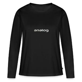 analog 2 white - Frauen Premium Bio Langarmshirt - Schwarz - Vorne - Julia (174cm)