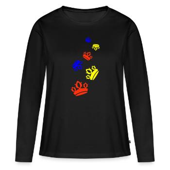Crown Silhouette - Women's Premium Organic Long Sleeve Shirt - black - Front - Julia (174cm)