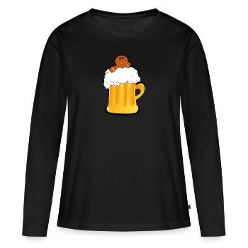 Beer Pool - T-shirt manches longues Premium bio Femme - noir - Devant - Julia (174cm)