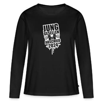 Enterrement de vie de garçon 2024 Enterrement de vie de garçon - T-shirt manches longues Premium bio Femme - noir - Devant - Julia (174cm)