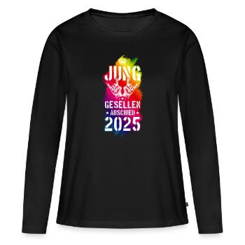 Enterrement de vie de garçon 2025 Enterrement de vie de garçon - T-shirt manches longues Premium bio Femme - noir - Devant - Julia (174cm)