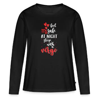 Horoscope Star Planet - T-shirt manches longues Premium bio Femme - noir - Devant - Julia (174cm)